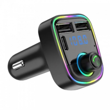 Bluetooth FM LED Transmiter C2 USBx2+PD crni Bluetooth FM LED Transmiter C2 USBx2+PD crni