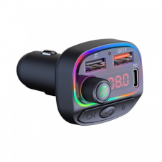 Bluetooth FM RGB Transmiter C14 QC3.0+PD crni Bluetooth FM RGB Transmiter C14 QC3.0+PD crni