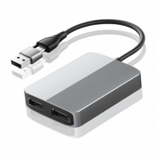 Adapter Type C - USB 3.0 JWD na 2x HDMI 60Hz sivi Adapter Type C - USB 3.0 JWD na 2x HDMI 60Hz sivi