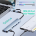 Adapter Type C - USB 3.0 JWD na 3x USB 2.0, PD, 3.5mm, SD, TF, USB 3.0 8 u 1 sivi Adapter Type C - USB 3.0 JWD na 3x USB 2.0, PD, 3.5mm, SD, TF, USB 3.0 8 u 1 sivi