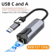 Adapter Type C - USB 3.0 JWD na 5Gbps Gigabitni LAN sivo crni Adapter Type C - USB 3.0 JWD na 5Gbps Gigabitni LAN sivo crni