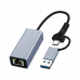 Adapter Type C - USB 3.0 JWD na Gigabitni LAN sivi Adapter Type C - USB 3.0 JWD na Gigabitni LAN sivi