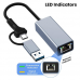 Adapter Type C - USB 3.0 JWD na Gigabitni LAN sivi Adapter Type C - USB 3.0 JWD na Gigabitni LAN sivi