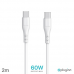 Data kabl Pluginn PI-PD 60W Type C na Type C beli 2m Data kabl Pluginn PI-PD 60W Type C na Type C beli 2m