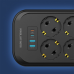 Produzni kabl LDNIO SE6403C 6 uticnica 2X USB,2X PD 2m crni Produzni kabl LDNIO SE6403C 6 uticnica 2X USB,2X PD 2m crni