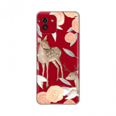 Futrola Silikonska Print Skin za Samsung A035G Galaxy A03 Flower Deer