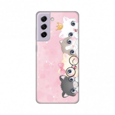 Futrola Silikonska Print Skin za Samsung G990 Galaxy S21 FE Pink Cats