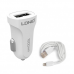 Auto punjac LDNIO DL-C17 2.4A sa iPhone Lightning kablom beli Auto punjac LDNIO DL-C17 2.4A sa iPhone Lightning kablom beli