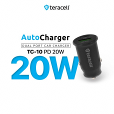 Auto punjac Teracell Evolution TC-10 PD 20W, USB QC3.0 15W sa micro USB kablom crni