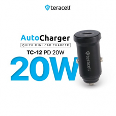 Auto punjac Teracell Evolution TC-12 PD 20W crni sa PD Type C kablom crni Auto punjac Teracell Evolution TC-12 PD 20W crni sa PD Type C kablom crni