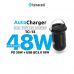 Auto punjac Teracell Evolution TC-13 PD 30W + USB QC3.0 18W, 48W (total) sa Type C kablom crni Auto punjac Teracell Evolution TC-13 PD 30W + USB QC3.0 18W, 48W (total) sa Type C kablom crni