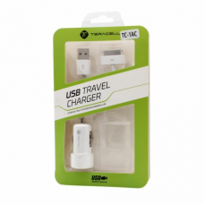 Auto punjac Teracell sa iPhone 4 kablom beli Auto punjac Teracell sa iPhone 4 kablom beli