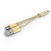 Data kabl LDNIO LC89 sa priveskom za iPhone lightning/micro USB zlatni Data kabl LDNIO LC89 sa priveskom za iPhone lightning/micro USB zlatni