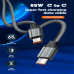 Data kabl LDNIO LC441C 65w, Type C na Type C sivi 1m Data kabl LDNIO LC441C 65w, Type C na Type C sivi 1m