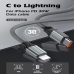 Data kabl LDNIO LC442I 30w, Type C na iPhone Lightning sivi 2m Data kabl LDNIO LC442I 30w, Type C na iPhone Lightning sivi 2m