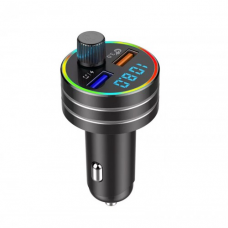 FM transmiter C1S USB, QC 3.0 Bluetooth 5.0, RGB, handsfree crni