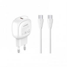 Kucni punjac LDNIO A1206C, PD 3.0, 27W, PPS, sa Type C na Type C kablom beli Kucni punjac LDNIO A1206C, PD 3.0, 27W, PPS, sa Type C na Type C kablom beli