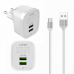 Kucni punjac LDNIO A201 2xUSB 2.4A Type C beli