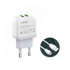 Kucni punjac LDNIO A2219 2xUSB 5V 2.4A 12W sa micro USB kablom beli Kucni punjac LDNIO A2219 2xUSB 5V 2.4A 12W sa micro USB kablom beli