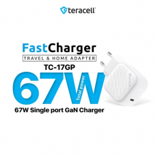Kucni punjac Teracell Evolution TC-17GP, GaN, PPS, PD 3.0, 67W sa PD Type c kablom beli CE Kucni punjac Teracell Evolution TC-17GP, GaN, PPS, PD 3.0, 67W sa PD Type c kablom beli CE