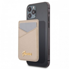 Futrola za kartice Guess Wallet Cardslot Sticker 3M Saffiano Script zlatna (GUCHSSAGO) Futrola za kartice Guess Wallet Cardslot Sticker 3M Saffiano Script zlatna (GUCHSSAGO)