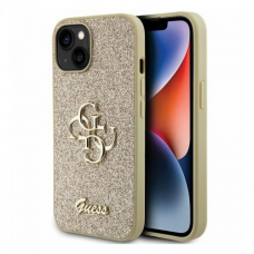 Futrola Guess Hc Fixed Glitter 4G Big Metal Logo za iPhone 15 6.1 zlatna (GUHCP15SHG4SGD)