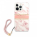 Futrola Guess Marble Strap za iPhone 13 Pro 6.1 roze (GUHCP13LKMABPI)