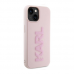 Futrola Karl Lagerfeld 3D Rubber Glitter Logo za iPhone 15 6.1 roze (KLHCP15S3DMBKCP)
