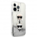 Futrola Karl Lagerfeld Hc Liquid Glitter 2 Heads za iPhone 14 Pro 6.1 srebrna (KLHCP14LKICGLS)