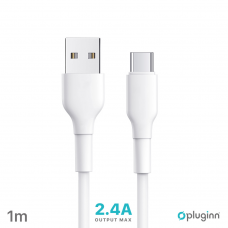 Data kabl Pluginn PI-APD 2.4A USB na Type C beli 1m