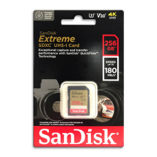 Mem.Kartica SanDisk SDXC 256GB Extreme, 180MB/s UHS-I Class 10 U3 V30 Mem.Kartica SanDisk SDXC 256GB Extreme, 180MB/s UHS-I Class 10 U3 V30