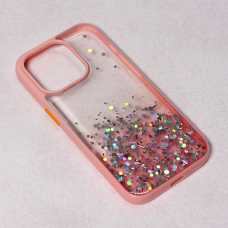 Futrola Frame Glitter za iPhone 14 6.1 Pro roze