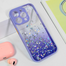 Futrola Frame Glitter za iPhone 15 Pro 6.1 ljubicasta