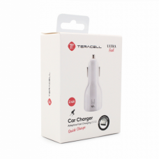 Auto punjac Teracell Ultra DC02 QC 2.4A sa type C kablom beli Auto punjac Teracell Ultra DC02 QC 2.4A sa type C kablom beli