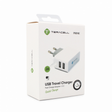 Kucni punjac Teracell Prime USB2 2A sa micro USB kablom beli Kucni punjac Teracell Prime USB2 2A sa micro USB kablom beli